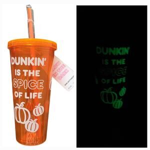 Glow In The Dark Dunkin Acrylic Tumbler NWT 24oz Halloween